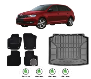 Set Covorase Presuri Auto Si Tavita Portbagaj SKODA RAPID Spaceback (NH1) din 2012-2019 SKODA - Img 2