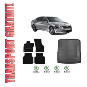 Set Covorase Presuri Auto Si Tavita Portbagaj SKODA SUPERB III (3V3) din 2015-2024 SKODA