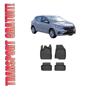 Set covorase presuri DACIA SANDERO III din 2021-2022, auto, din cauciuc thermoplastic, DACIA