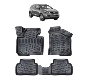 Set covorase presuri KIA SPORTAGE III din 2010-2015, auto, din cauciuc thermoplastic - Img 2