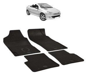 Set covorase presuri PEUGEOT 206 din 1998-2012, auto, din cauciuc thermoplastic - Img 2