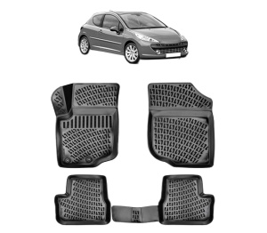 Set covorase presuri PEUGEOT 207 din 2006-2014, auto, din cauciuc thermoplastic - Img 2