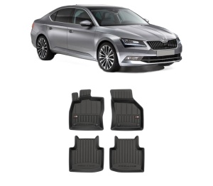 Set covorase presuri SKODA SUPERB III din 2008-2015, auto, din cauciuc thermoplastic, SKODA - Img 2