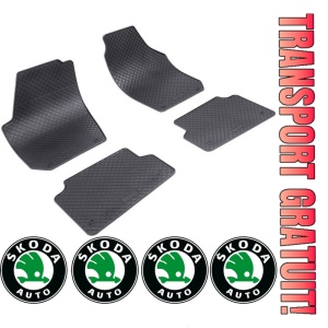 Set covorase Skoda Fabia II Hatchback 03.2007 - 10.2014 si 4 stickere rotunde Skoda