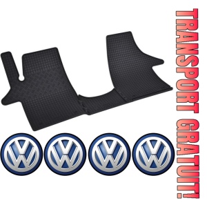 Set covorase Volkswagen T5/T6 Caravelle 2/3 locuri 2006 - prezent si 4 stickere rotunde Volkswagen