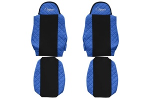 Set Huse Scaune Camion Tir MAN TGM I din 2005-2023, Auto, Model ELEGANCE Q, Culoare Albastru, 4x Stickere auto cu MAN - Img 2