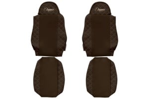 Set Huse Scaune Camion Tir MAN TGM I din 2005-2023, Auto, Model ELEGANCE Q, Culoare Maro, 4x Stickere auto cu MAN - Img 2