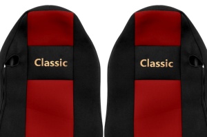 Set Huse Scaune Camion Tir MAN TGX I din 2006-2021, Auto, Model CLASSIC, Culoare Rosu, 4x Stickere auto cu MAN - Img 3