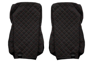 Set Huse Scaune Camion Tir MAN TGX I din 2006-2021, Auto, Model ELEGANCE Q, Culoare Negru/Rosu, 4x Stickere auto cu MAN - Img 3