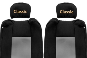 Set Huse Scaune Camion Tir RENAULT TRUCKS T din 2004-2019, Auto, Model CLASSIC, Culoare Gri, 4x Stickere auto cu RENAULT TRUCKS - Img 3
