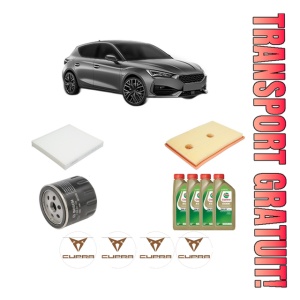 Set Pachet filtre revizie Bosch, 4 litrii ulei Castrol 0W20 CUPRA LEON (KL1, KU1, KUG) 1.4 e-HYBRID din 2020, 4x Stickere auto cu CUPRA