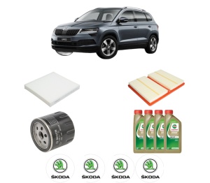 Set Pachet filtre revizie Bosch, 4 litrii ulei Castrol 0W20 SKODA KAROQ (NU7, ND7) 1.0 TSI din 2017, 4x Stickere auto cu SKODA - Img 2