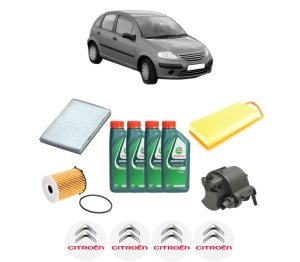 Set Pachet filtre revizie Bosch, 4 litrii ulei Castrol 10W40 CITROEN C3 I (FC_, FN_) 1.4 HDi din 2005-2009, 4x Stickere auto cu CITROEN - Img 2