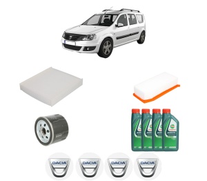 Set Pachet filtre revizie Bosch, 4 litrii ulei Castrol 10W40 DACIA LOGAN MCV II 1.0 SCe 75 din 2016, 4x Stickere auto cu DACIA - Img 2