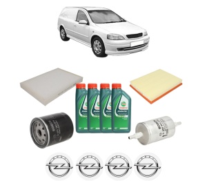 Set Pachet filtre revizie Bosch, 4 litrii ulei Castrol 10W40 OPEL ASTRA G Estate Van (F70) 1.6 LPG (F70) din 2000-2005, 4x Stickere auto cu OPEL - Img 2
