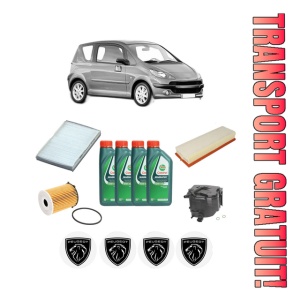 Set Pachet filtre revizie Bosch, 4 litrii ulei Castrol 10W40 PEUGEOT 1007 (KM_) 1.6 HDi din 2007, 4x Stickere auto cu PEUGEOT
