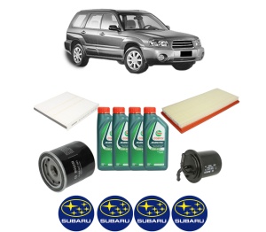Set Pachet filtre revizie Bosch, 4 litrii ulei Castrol 10W40 SUBARU FORESTER (SG_) 2.0 AWD (SG5) din 2002-2005, 4x Stickere auto cu SUBARU - Img 2
