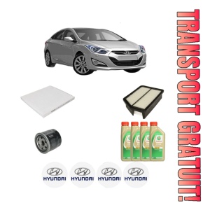 Set Pachet filtre revizie Bosch, 4 litrii ulei Castrol 5W30 HYUNDAI i40 I (VF) 1.6 GDI din 2012-2019, 4x Stickere auto cu HYUNDAI