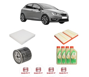 Set Pachet filtre revizie Bosch, 4 litrii ulei Castrol 5W30 SEAT IBIZA V (KJ1, KJG) 1.0 TGI din 2017, 4x Stickere auto cu SEAT - Img 2