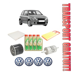 Set Pachet filtre revizie Bosch, 4 litrii ulei Castrol 5W30 Volkswagen LUPO I (6X1, 6E1) 1.6 GTI din 2000-2005, 4x Stickere auto cu Volkswagen