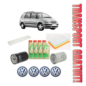 Set Pachet filtre revizie Bosch, 4 litrii ulei Castrol 5W30 Volkswagen SHARAN (7M8, 7M9, 7M6) 2.0 LPG din 2006-2010, 4x Stickere auto cu Volkswagen