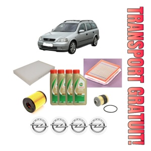 Set Pachet filtre revizie Bosch, 4 litrii ulei Castrol 5W40 OPEL ASTRA H Estate Van (L70) 1.3 CDTI (L70) din 2005-2010, 4x Stickere auto cu OPEL