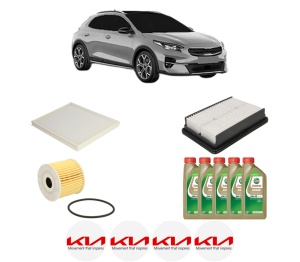 Set Pachet filtre revizie Bosch, 5 litrii ulei Castrol 0W20 KIA XCEED Van (CD) 1.6 CRDI din 2019, 4x Stickere auto cu KIA - Img 2