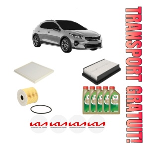 Set Pachet filtre revizie Bosch, 5 litrii ulei Castrol 0W20 KIA XCEED Van (CD) 1.6 CRDI din 2019, 4x Stickere auto cu KIA