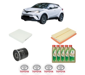 Set Pachet filtre revizie Bosch, 5 litrii ulei Castrol 0W20 TOYOTA C-HR (_X1_) 2.0 (ZGX10_) din 2016, 4x Stickere auto cu TOYOTA - Img 2