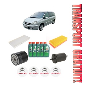Set Pachet filtre revizie Bosch, 5 litrii ulei Castrol 10W40 CITROEN C8 Van (EA_, EB_) 2.0 (EBRFNC, EBRFNE) din 2003-2004, 4x Stickere auto cu CITROEN