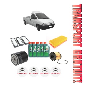 Set Pachet filtre revizie Bosch, 5 litrii ulei Castrol 10W40 CITROEN JUMPY I Platform/Chassis (BU_, BV_, BW_, BX_) 1.9 TD din 2000-2006, 4x Stickere auto cu CITROEN