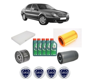 Set Pachet filtre revizie Bosch, 5 litrii ulei Castrol 10W40 LANCIA LYBRA (839_) 1.9 JTD (839.AXI1A, 839.AXN1A, 839.CXL1A) din 2001-2005, 4x Stickere auto cu LANCIA - Img 2