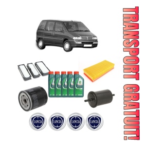 Set Pachet filtre revizie Bosch, 5 litrii ulei Castrol 10W40 LANCIA ZETA (22_) 2.0 16V (220AQ5, 220AQ4) din 2000-2002, 4x Stickere auto cu LANCIA