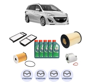 Set Pachet filtre revizie Bosch, 5 litrii ulei Castrol 10W40 MAZDA 5 (CW) 1.6 CD din 2010, 4x Stickere auto cu MAZDA - Img 2