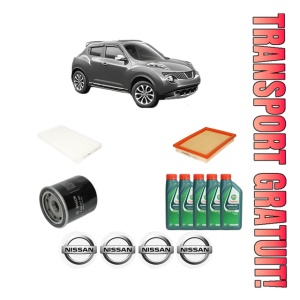 Set Pachet filtre revizie Bosch, 5 litrii ulei Castrol 10W40 NISSAN JUKE (F15) 1.6 DIG-T 4x4 din 2010-2019, 4x Stickere auto cu NISSAN