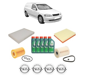 Set Pachet filtre revizie Bosch, 5 litrii ulei Castrol 10W40 OPEL ASTRA G Estate Van (F70) 1.7 DTI 16V (F70) din 2000-2005, 4x Stickere auto cu OPEL - Img 2