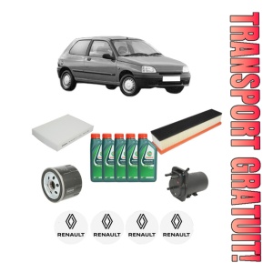 Set Pachet filtre revizie Bosch, 5 litrii ulei Castrol 10W40 RENAULT CLIO II Hatchback Van (SB0/1/2_) 1.5 dCi (SB3M) din 2005-2010, 4x Stickere auto cu RENAULT