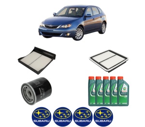 Set Pachet filtre revizie Bosch, 5 litrii ulei Castrol 10W40 SUBARU IMPREZA Hatchback (GR, GH, G3) 1.5 BiFuel AWD din 2010-2012, 4x Stickere auto cu SUBARU - Img 2