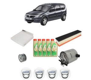 Set Pachet filtre revizie Bosch, 5 litrii ulei Castrol 5W30 DACIA LOGAN MCV (KS_) 1.5 dCi din 2008-2013, 4x Stickere auto cu DACIA - Img 2