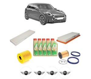 Set Pachet filtre revizie Bosch, 5 litrii ulei Castrol 5W30 MINI MINI CLUBMAN (R55) Cooper S din 2010-2014, 4x Stickere auto cu MINI - Img 2
