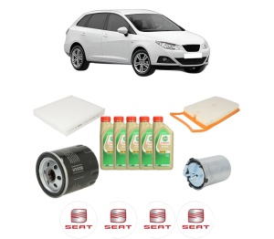 Set Pachet filtre revizie Bosch, 5 litrii ulei Castrol 5W30 SEAT IBIZA IV ST (6J8, 6P8) 1.4 TDI din 2015-2016, 4x Stickere auto cu SEAT - Img 2