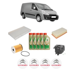 Set Pachet filtre revizie Bosch, 5 litrii ulei Castrol 5W40 CITROEN JUMPY II Van 1.6 HDi 90 16V din 2007-2016, 4x Stickere auto cu CITROEN - Img 2