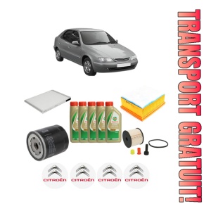 Set Pachet filtre revizie Bosch, 5 litrii ulei Castrol 5W40 CITROEN XSARA (N1) 2.0 HDi 109 din 2001-2005, 4x Stickere auto cu CITROEN