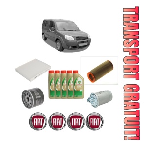 Set Pachet filtre revizie Bosch, 5 litrii ulei Castrol 5W40 FIAT DOBLO MPV (119_, 223_) 1.9 D (223AXB1A) din 2001, 4x Stickere auto cu FIAT