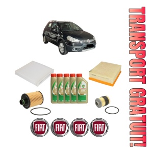 Set Pachet filtre revizie Bosch, 5 litrii ulei Castrol 5W40 FIAT SEDICI (189_) 1.9 D Multijet din 2006-2011, 4x Stickere auto cu FIAT
