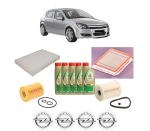 Set Pachet filtre revizie Bosch, 5 litrii ulei Castrol 5W40 OPEL ASTRA H (A04) 1.7 CDTI (L48) din 2004-2010, 4x Stickere auto cu OPEL - Img 2