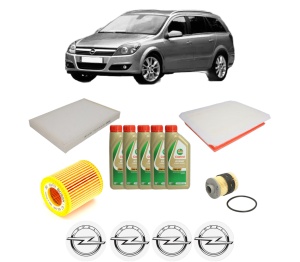 Set Pachet filtre revizie Bosch, 5 litrii ulei Castrol 5W40 OPEL ASTRA H Estate (A04) 1.9 CDTI (L35) din 2004-2010, 4x Stickere auto cu OPEL - Img 2