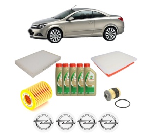 Set Pachet filtre revizie Bosch, 5 litrii ulei Castrol 5W40 OPEL ASTRA H TwinTop (A04) 1.9 CDTi (L67) din 2005-2010, 4x Stickere auto cu OPEL - Img 2
