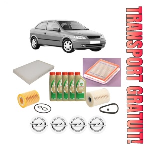 Set Pachet filtre revizie Bosch, 5 litrii ulei Castrol 5W40 OPEL ASTRA G Hatchback (T98) 1.7 CDTI (F08, F48) din 2003-2005, 4x Stickere auto cu OPEL