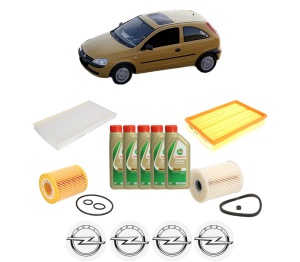 Set Pachet filtre revizie Bosch, 5 litrii ulei Castrol 5W40 OPEL CORSA C (X01) 1.7 DTI (F08, F68) din 2000-2009, 4x Stickere auto cu OPEL - Img 2